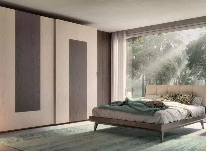 Schlafzimmer Set Bett 2x Nachttische Kleiderschrank Design Luxus neu 4tlg